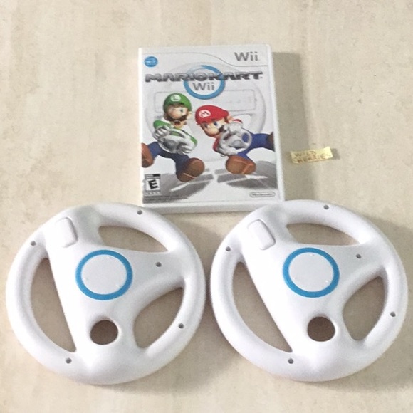 Mario Kart Wii & Wheels Nintendo Wii Game 2 Racing Wheel - Picture 9 of 11